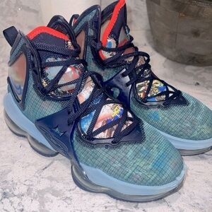 Size 8 - Nike LeBron 19 Fast Food - Dutch Blue Preowned great shape.